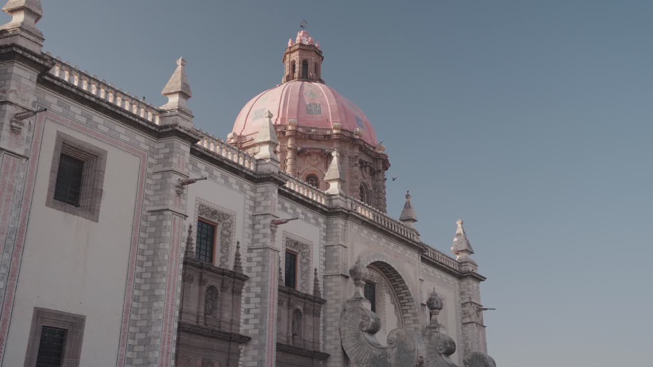 Architectural view of a church with a dome