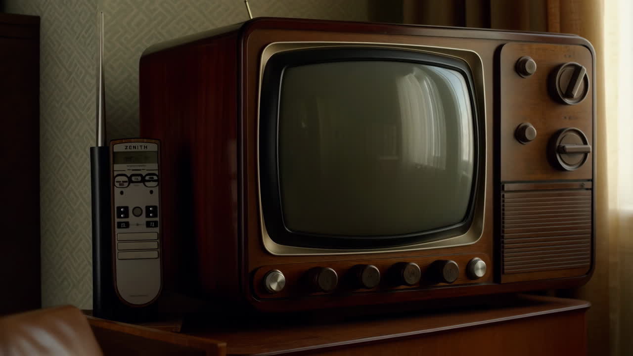 Televisore Zenith vintage con telecomando