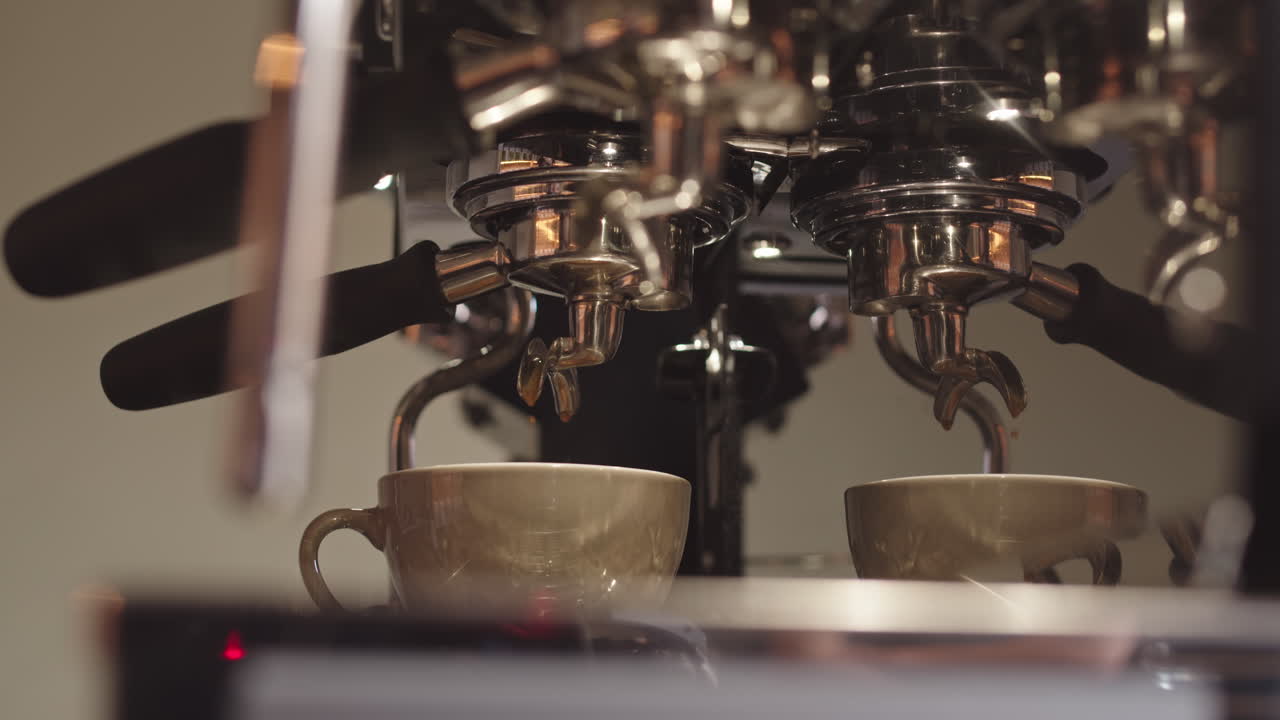 Coffee Machine Pouring Coffee into Cup