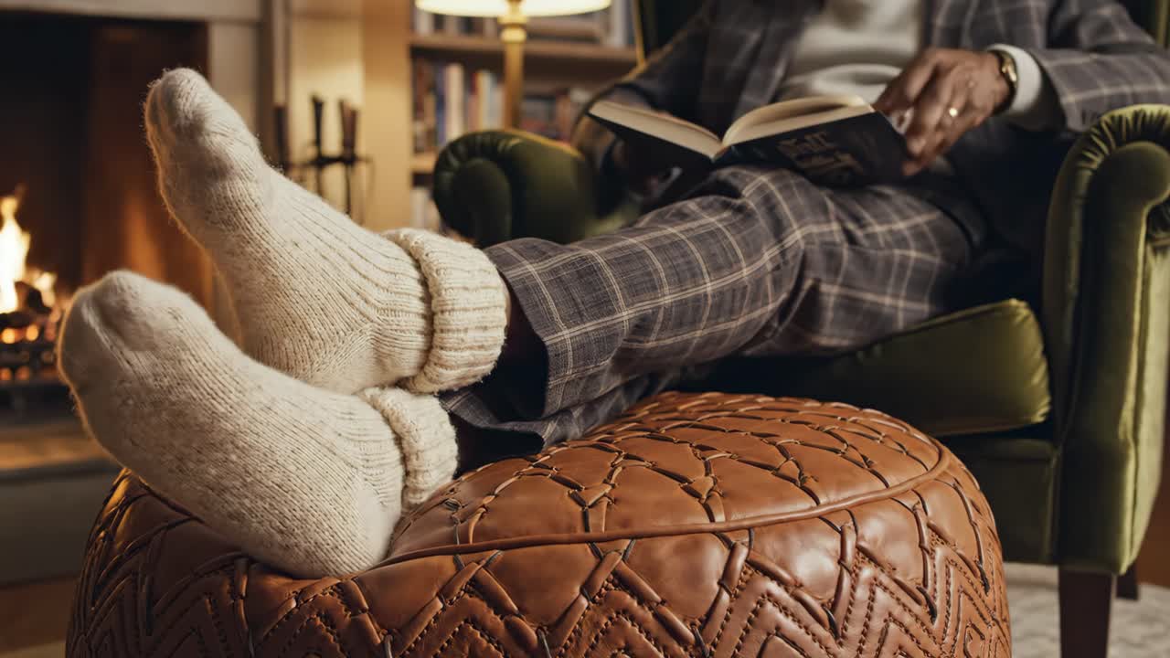 Cozy Reading by the Fire