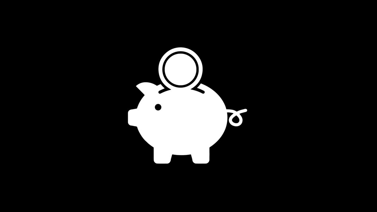 el banco de cerdos ahorra dinero icono vintage twitched mala animación de señal.