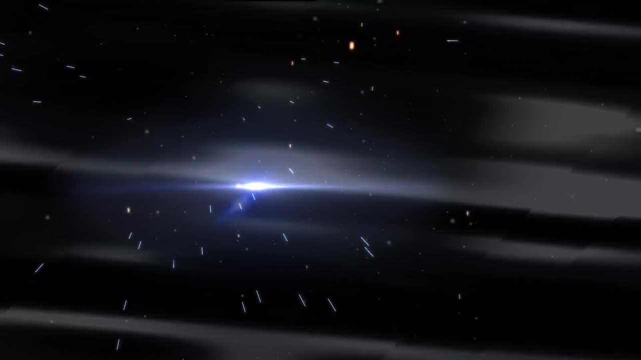 밤하늘 위의 점과 번개의 애니메이션