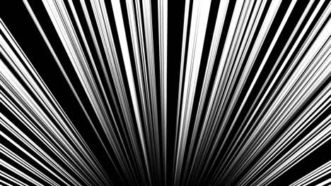 material cómico japonés. línea de velocidad, línea de efecto, línea de concentración. animación de bucle de línea concentrada de dibujos animados. marco de velocidad de manga. líneas radiales blancas y negras. alta velocidad.