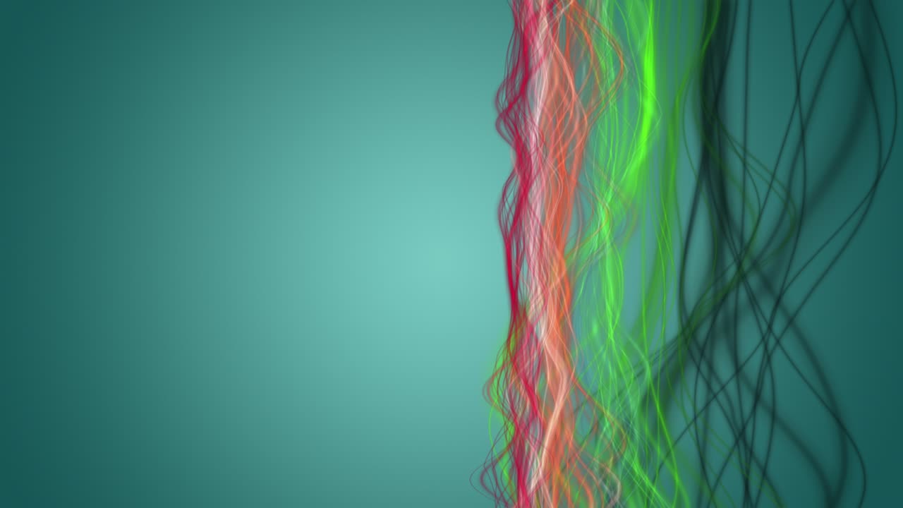 Animazione fantastica con oggetto a onda di particelle al rallentatore e spazio per il testo, 4096x2304 loop 4K