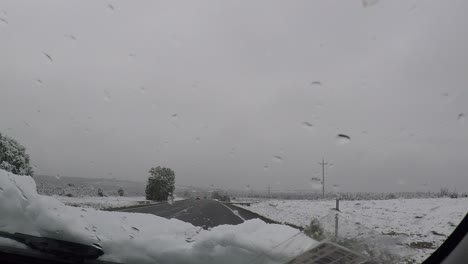 Zeitraffer-Beim-Fahren-Im-Schneeauto-Pov