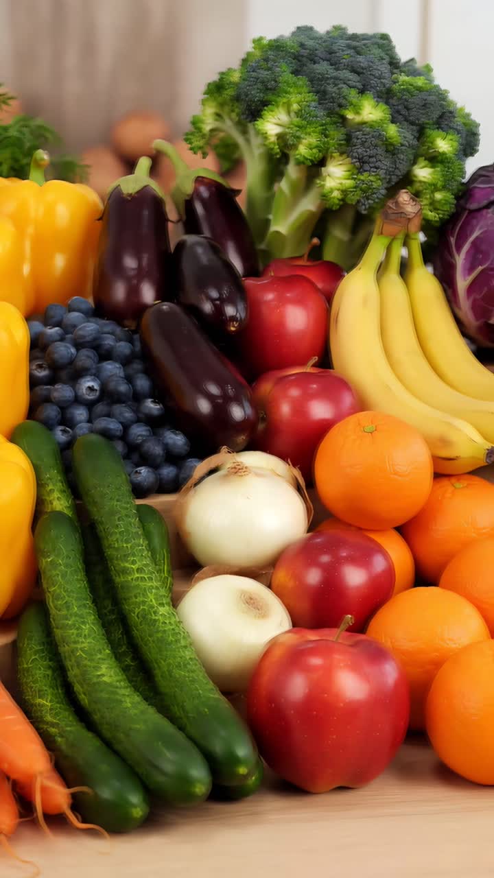 Frutas e Vegetais Orgânicos Frescos 4K