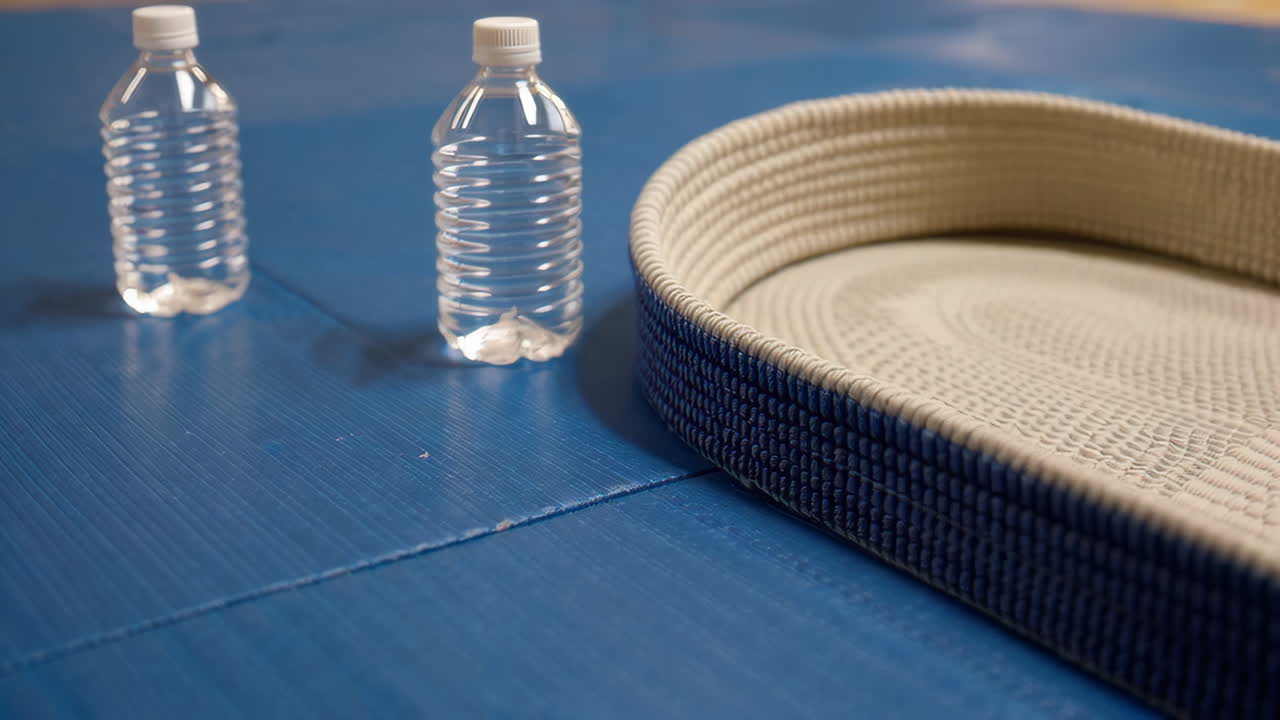 Water Bottles on a Decorative Woven Tray