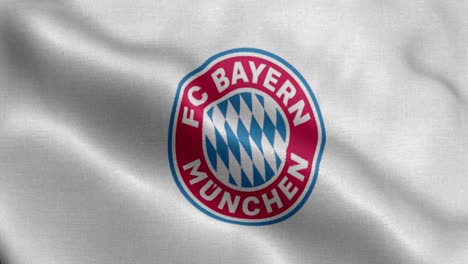 white 4k  animated loop of a waving flag of the bundesliga soccer team bayern munchen