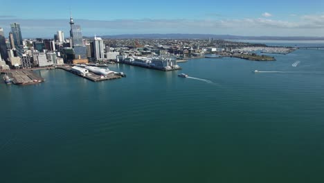 waitemata harbour and auckland city centre in north island, new zealand