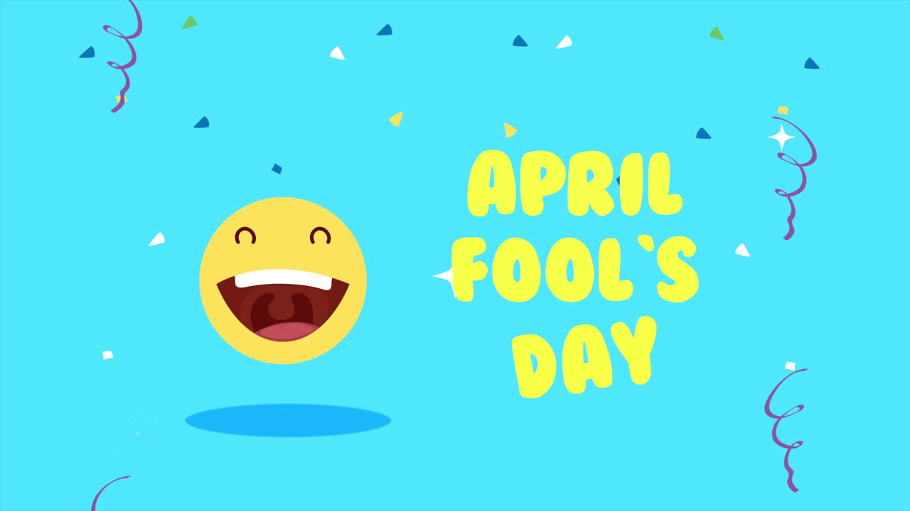 웃는 이모지 와 글자 로 된 4월 1일 카드