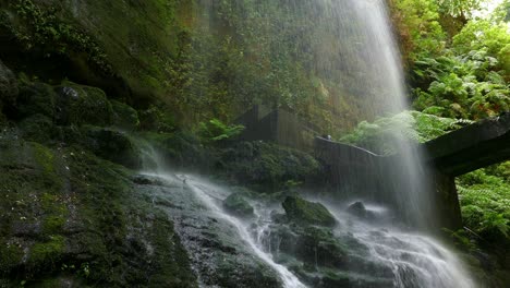 detail bottom of a waterfall.