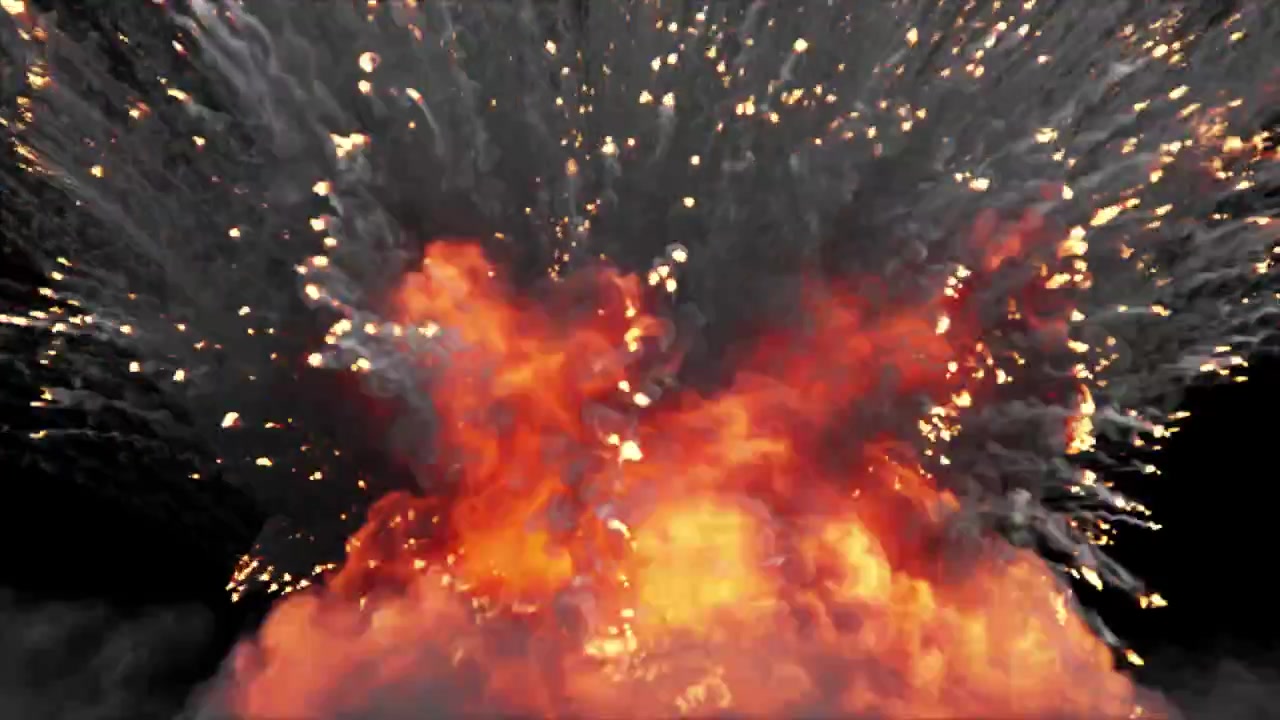 Explosion with Smoke and Fire