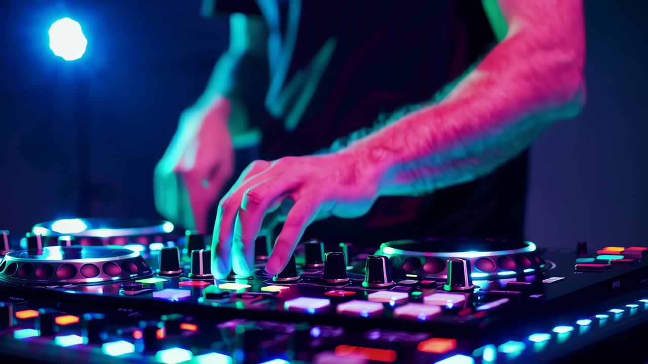 DJ Performance with Colorful Lights