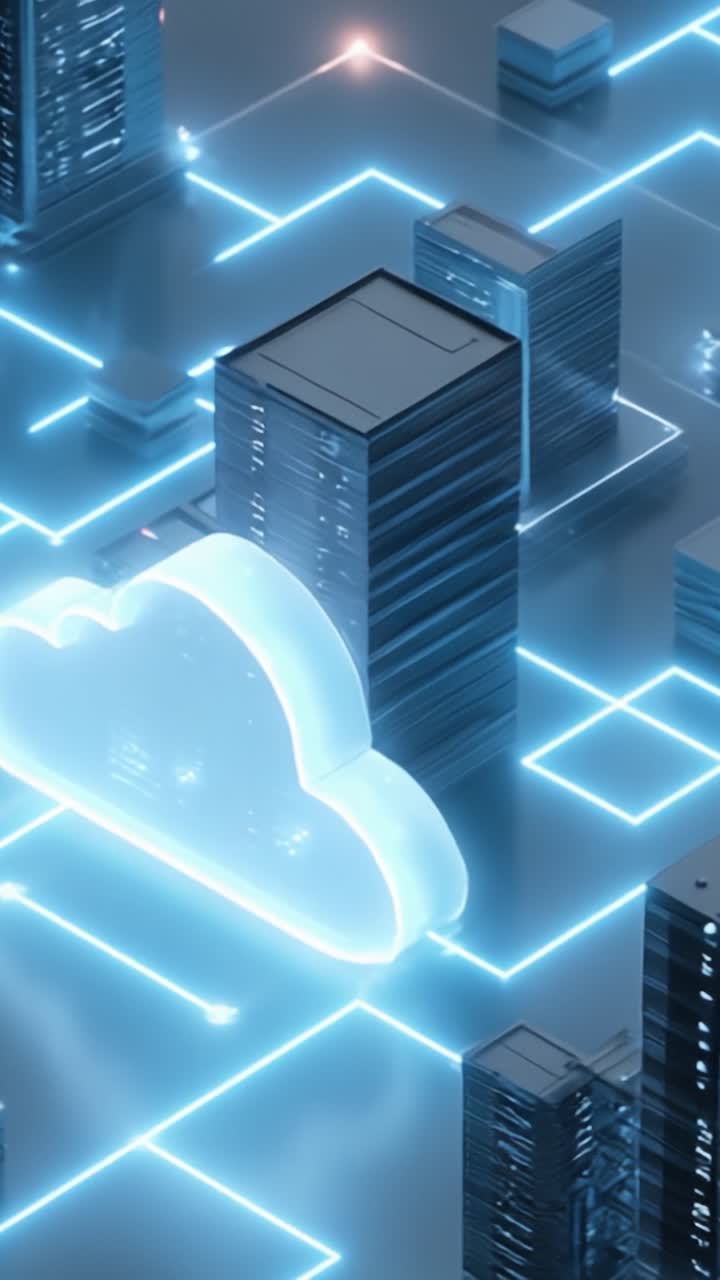 A Stunning Visual Representation of Cloud Computing: A Network of Data Centers Enhancing Connectivity and Modern Technology Through Digital Innovations