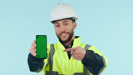 Construction-man,-green-screen