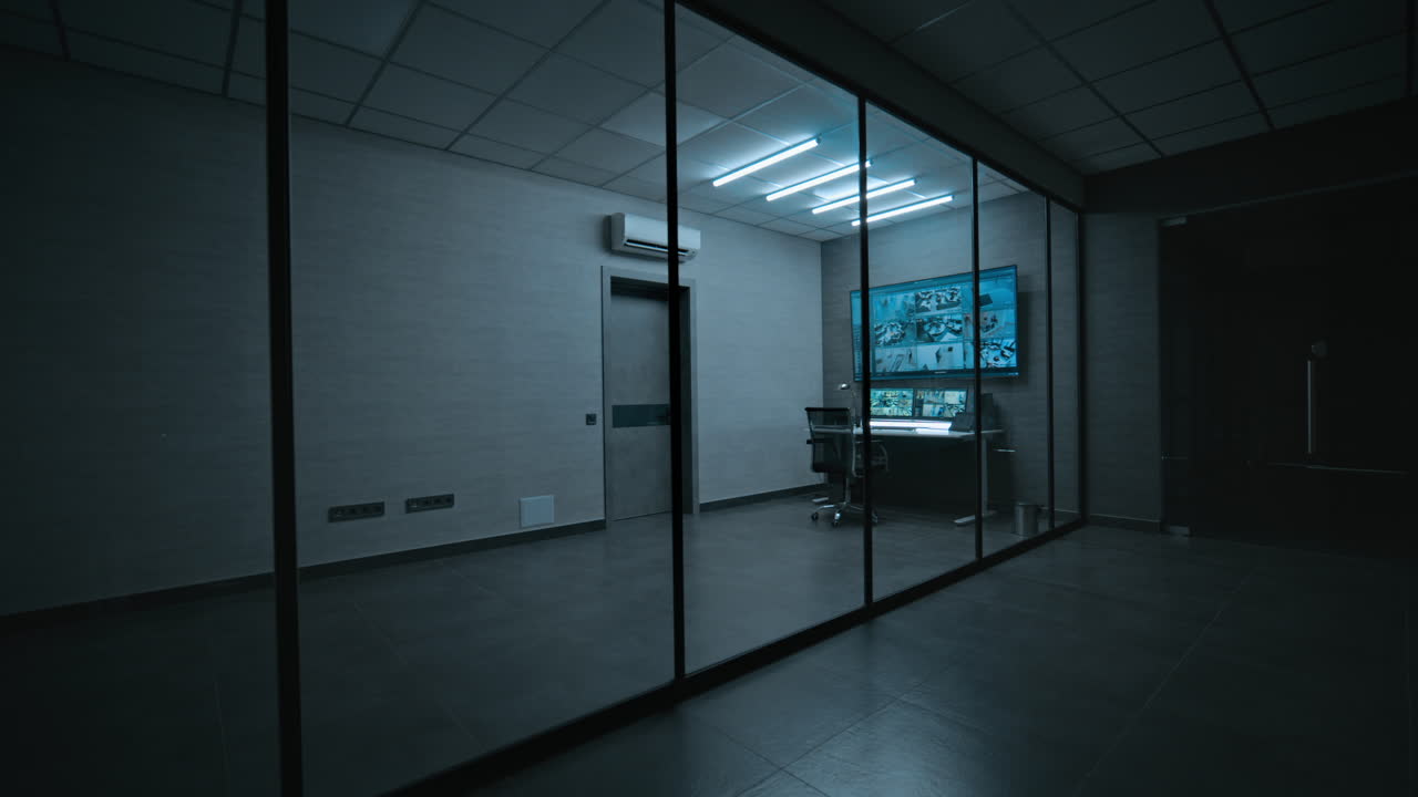 Security Room Interior at Night