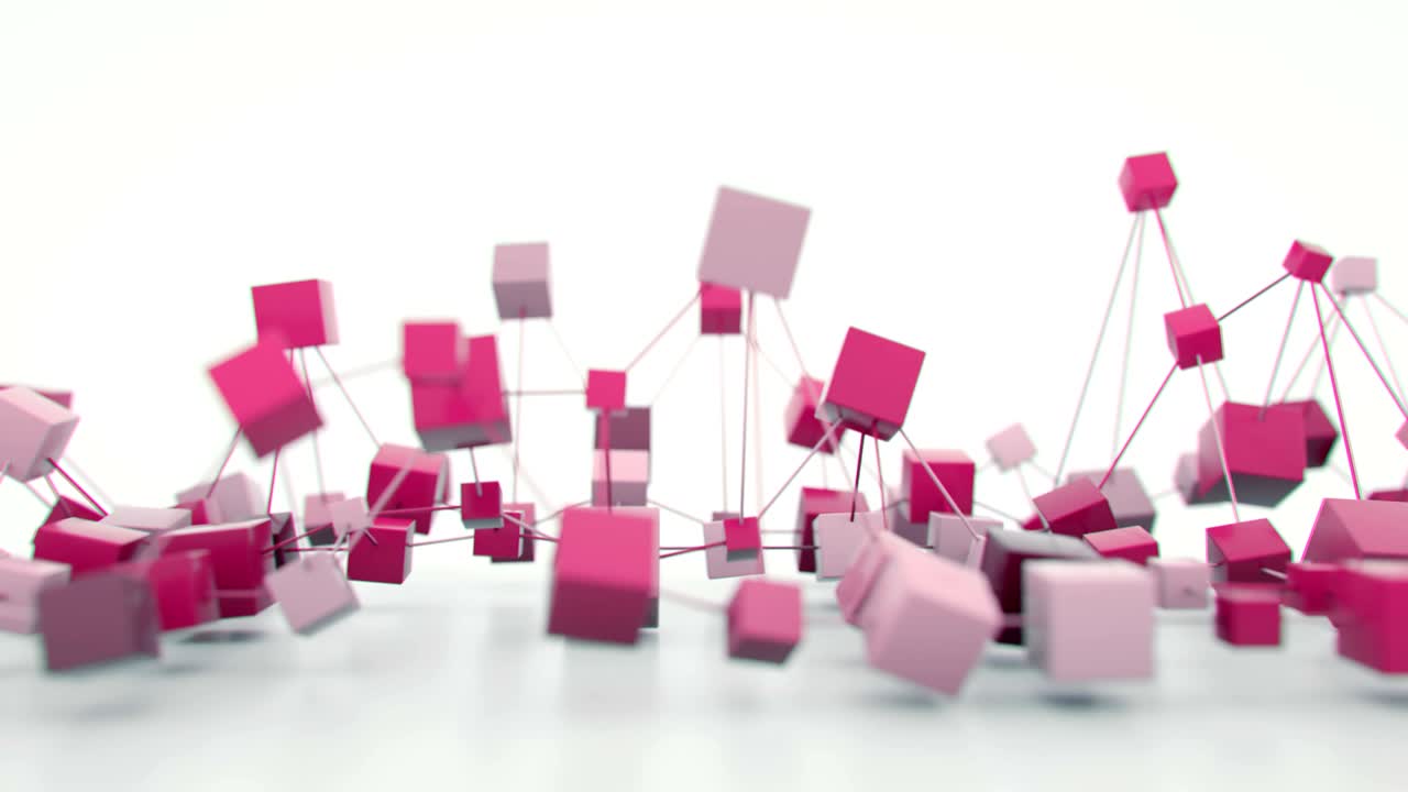 el concepto de cadena de bloques abstracto de 4k.