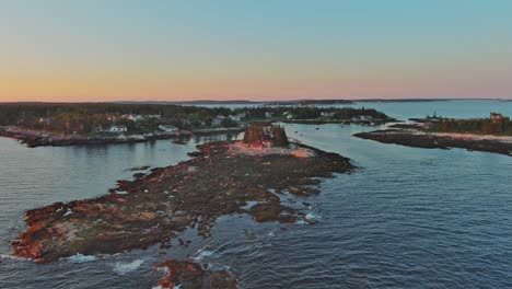 hunting island static aerial during sunset