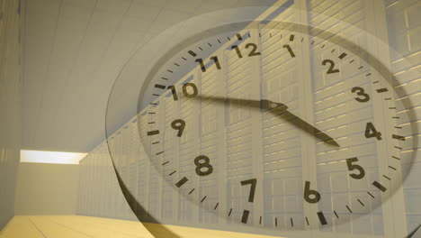 clock animation overlaying data center servers in operation