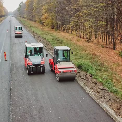 aerial view construction road place