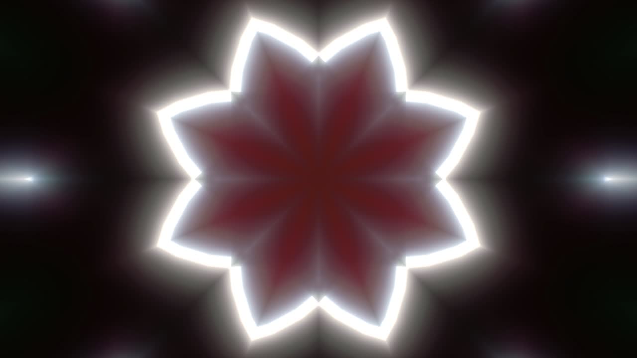 transformación de patrones geométricos de flores luz roja