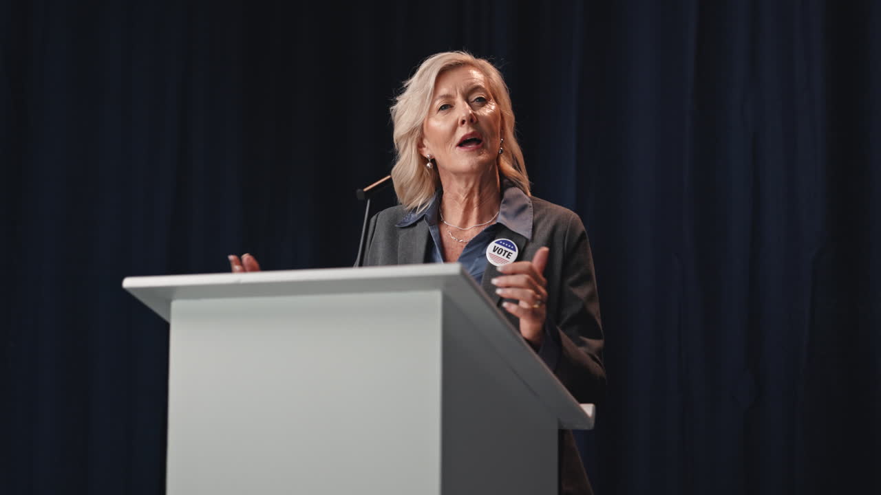 Woman Giving Political Speech