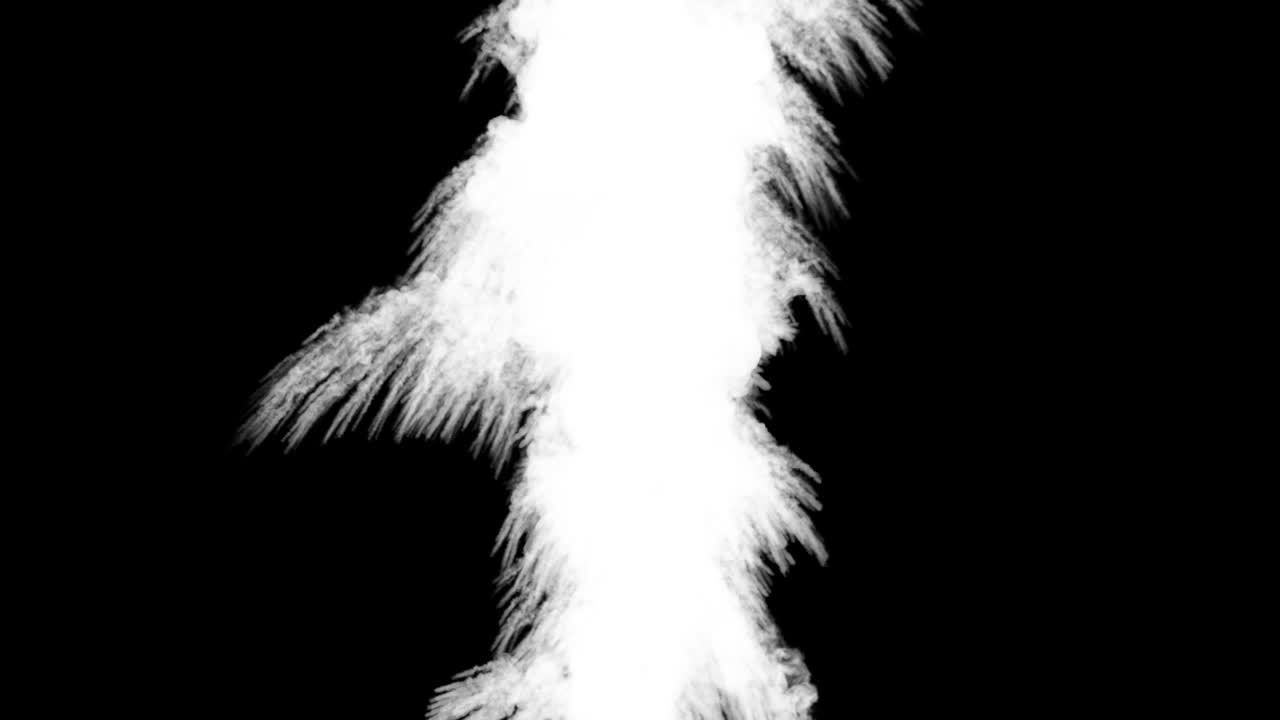 일련의 은 위에서 아래로 줄을 고, 불꽃과 연기를 는 흔적을 만들어 니다. 파란색과 보라색 색조.