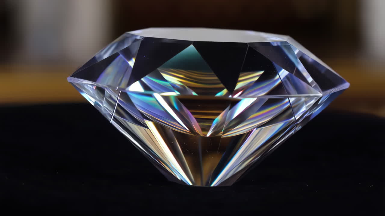 Crystal Diamond with Colorful Refractions