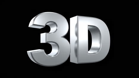 3d metallic text on black background