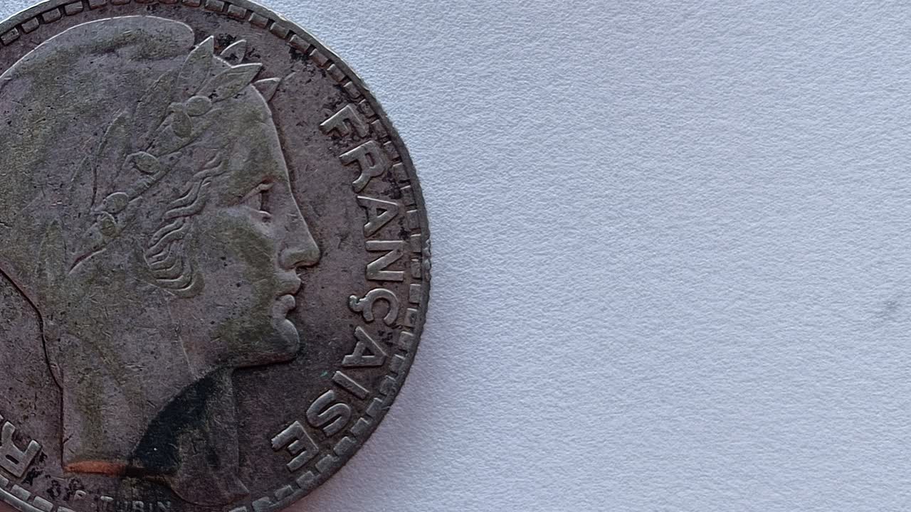 Old French Coin close up