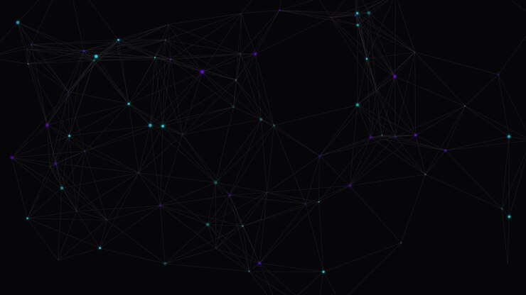 Abstract Digital Network Connection with Glowing Nodes and Lines