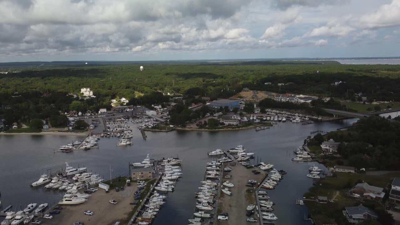 뉴욕 사우샘프턴 롱아일랜드의 샤그웡 정박지 조감도