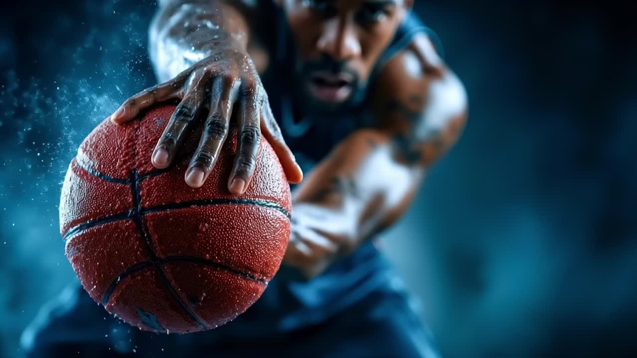 un hombre con una pelota de baloncesto en las manos