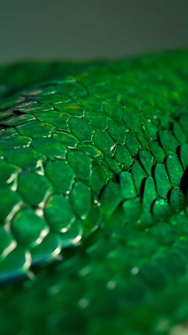 Close-up of Green Snake Scales Texture