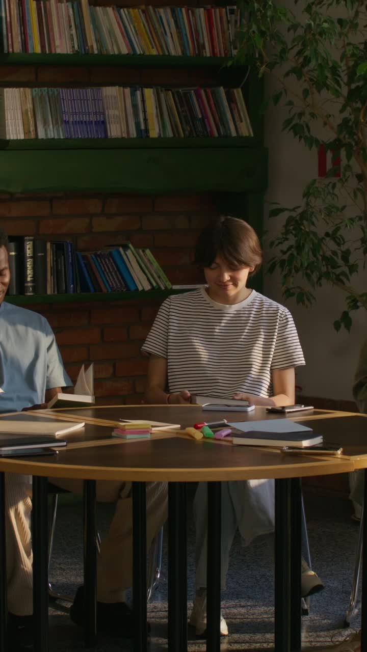 Students Studying in a Library