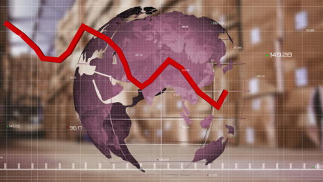 Animación-Del-Procesamiento-De-Datos-Financieros-Sobre-El-Globo-Y-El-Almacén.