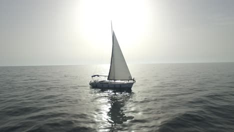 sailing yacht in calm ocean waters