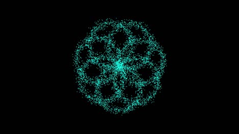 tecnología abstracta círculos azules de puntos animados, círculos de partículas. modo de mezcla