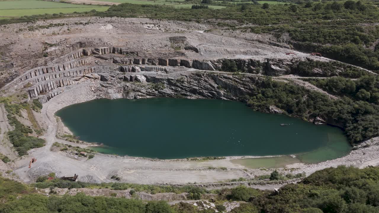 Aerial View of a Flooded Quarry
