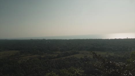 Clear-bright-blue-sky-landscape,-sea-view,-India