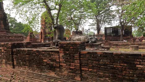 slow panoramic view of historic temple ruins