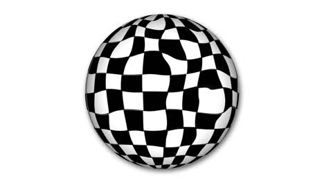 spinning abstract checkboard sphere animation. abstract sphere background.