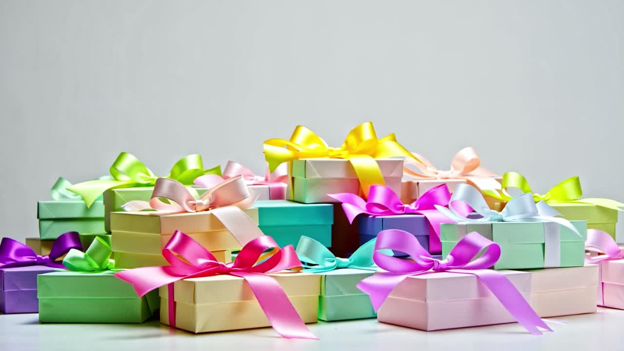 Pile of colorful gift boxes