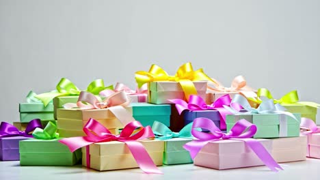 pile of colorful gift boxes