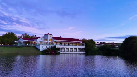 tracking back drone shot of the asara wine restaurant