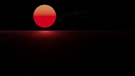 volando en el atardecer