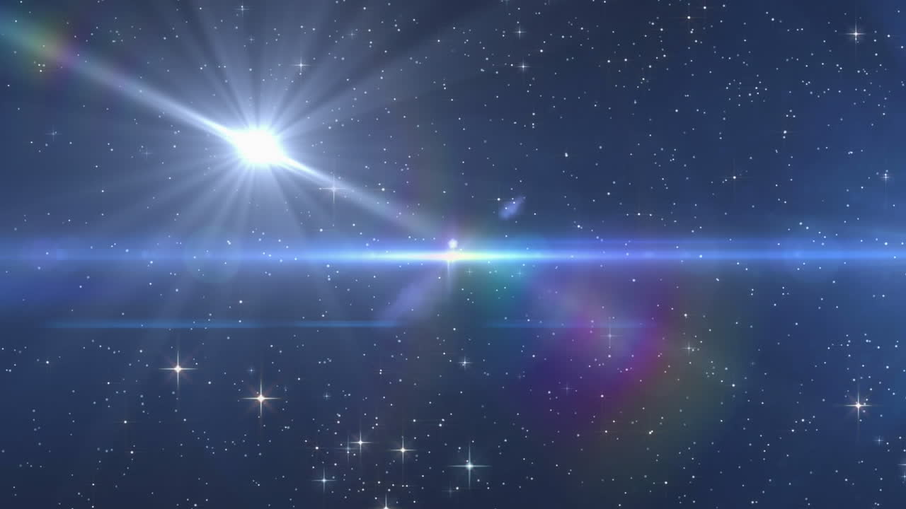 어두운 배경에서 움직이는 불빛으로 떠다니는 입자의 애니메이션