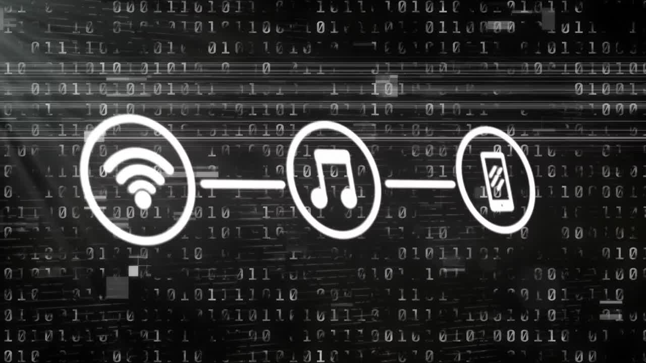 de ícones de conexão de rede contra processamento de dados