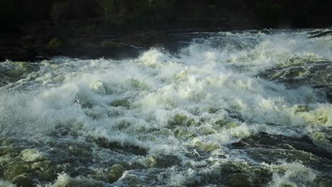 wide shot of rushing nile river in uganda