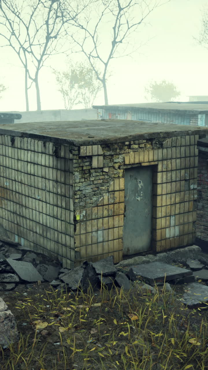 Foggy overgrown ruins evoke an eerie atmosphere